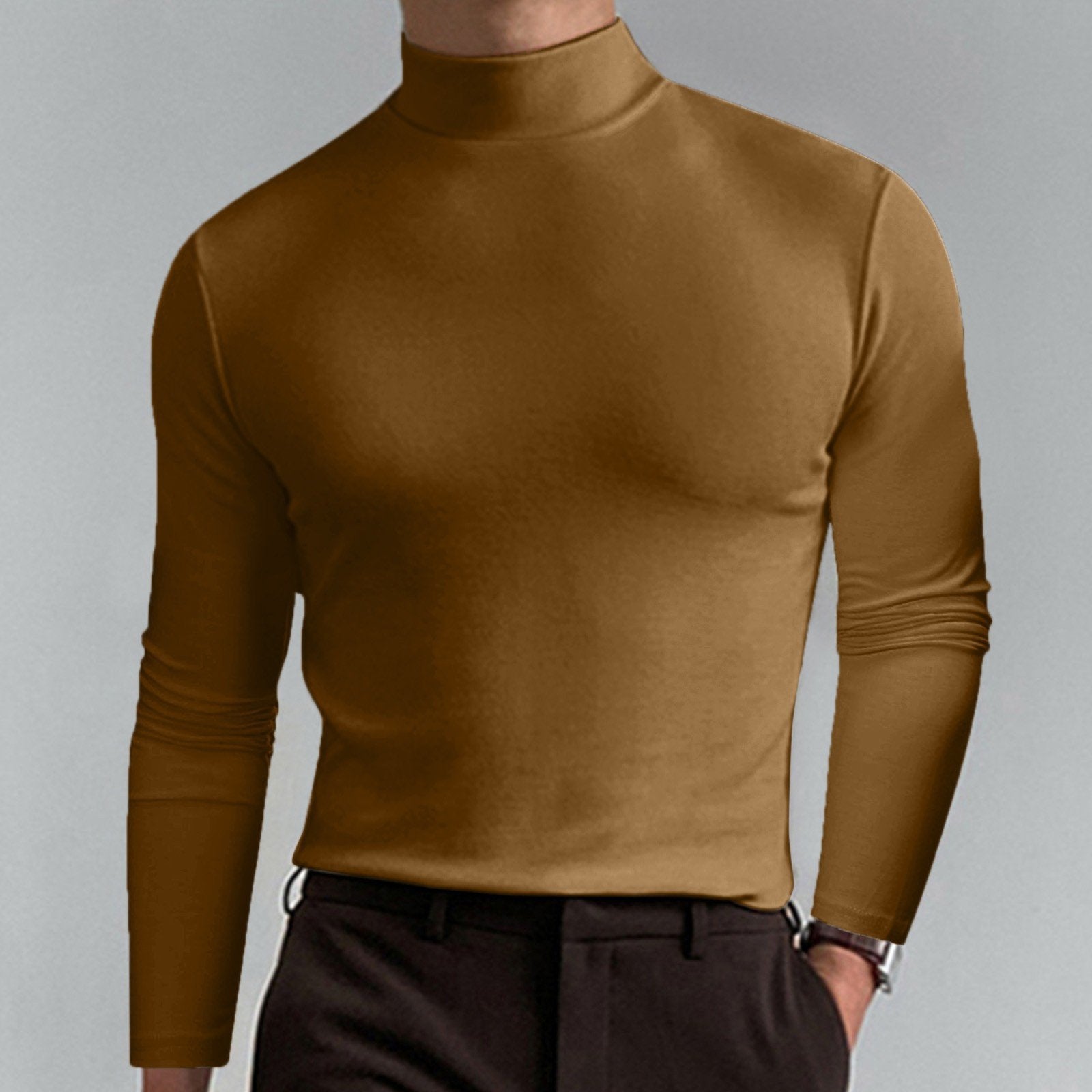 ⏳Begrenzte Zeit 50% Rabatt💥🎁【Geschenk-Empfehlung】Hochgeschlossenes Herren-T-Shirt mit langen Ärmeln und schmaler Passform